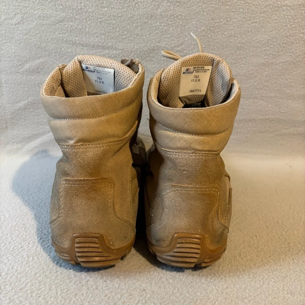 Belleville men’s tan military lace-up combat boots size 11.0 R made in USA